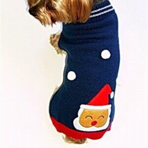 Santa in the Snow Pup Sweater - Size 12 inch - NEW